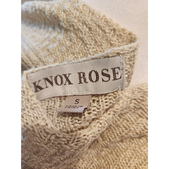 Knox Rose Lightweight Knit Sweater With Hem Accent Sz S Oatmeal - Picture 7 of 8